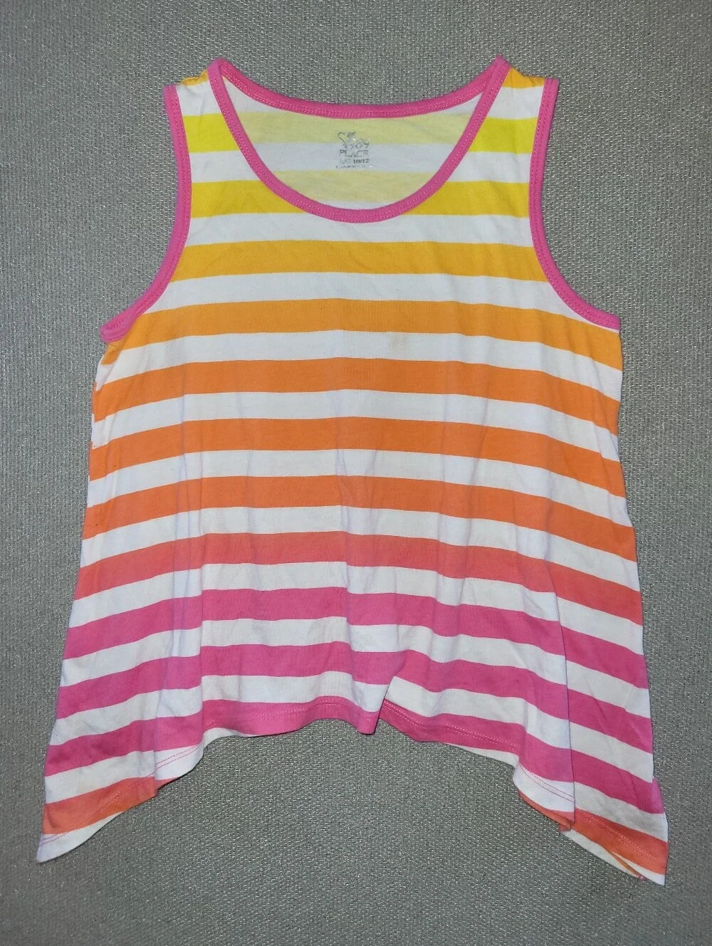 The Children's Place Size Large Bright Stripes Asymmetrical Tank Top